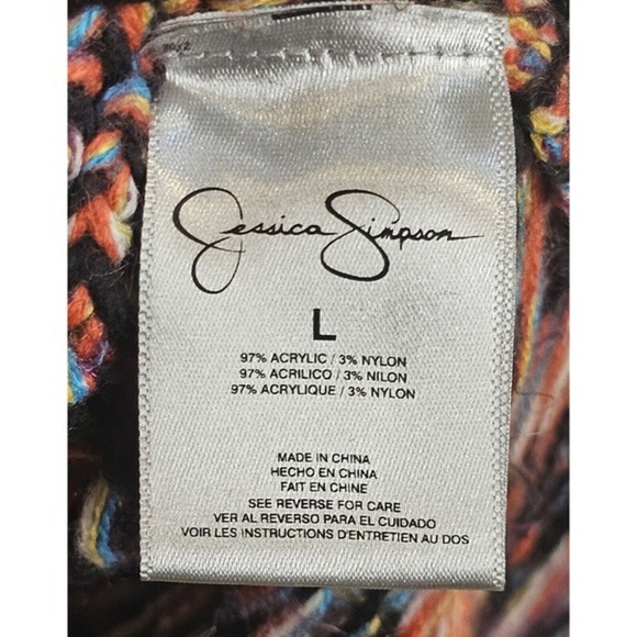 Jessica‎ Simpson Style Valleys Colorful Long Sleeve Sweater Womens Size Large - Picture 5 of 7